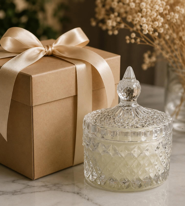 A beautifully crafted Scents by Lucia scented candle